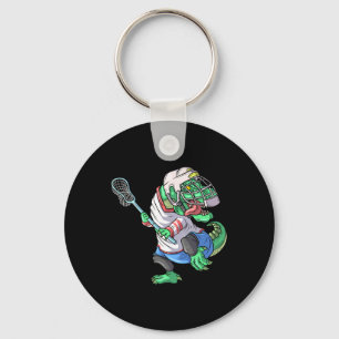 Chaveiro Dinossauro Lacrosse T Rex Com Bastão De Lacrosse E