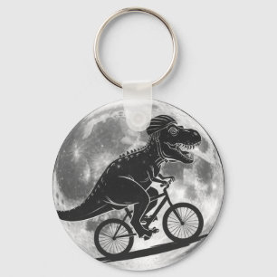 Chaveiro Dinossauro Moderno T-Rex em uma bicicleta no céu c