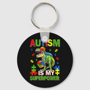 Chaveiro Dinossauro T-rex Crianças Autismo É Meu Superpoder
