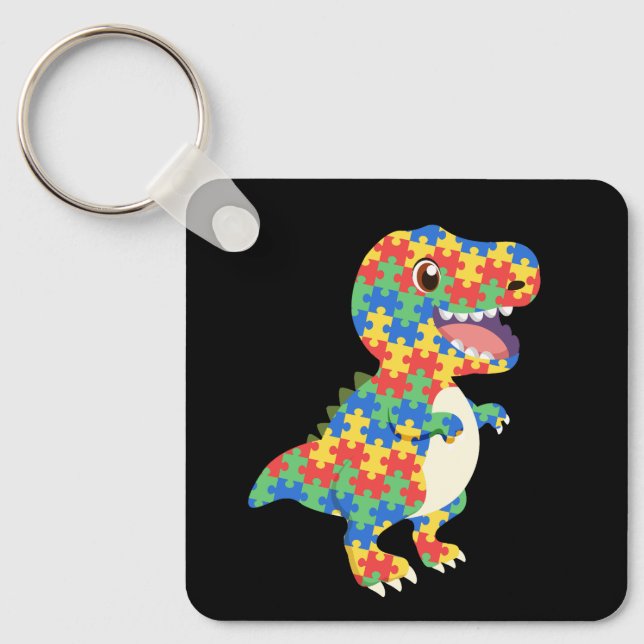 Chaveiro Dinossauros da Consciência Autismo (Frente)