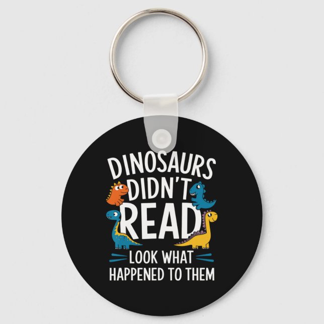 Chaveiro Dinossauros Não Lêem Professor Divertido Crianças  (Frente)