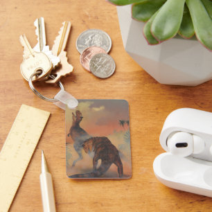 Chaveiro Dinossauros Vintage, Carnotaurus Rugindo na Selva