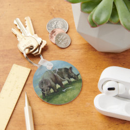 Chaveiro Dinossauros Vintage, Centrosaurus Grazing em Prado