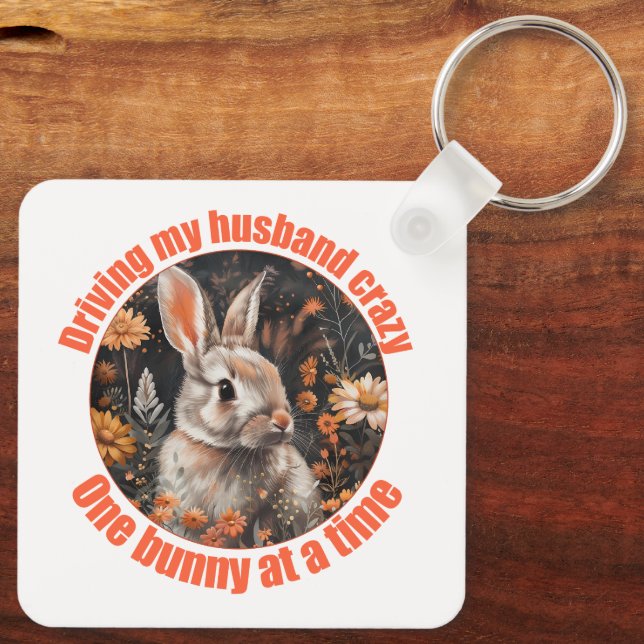 Chaveiro Dirigindo Meu Marido Louco... Coelho (Verso)