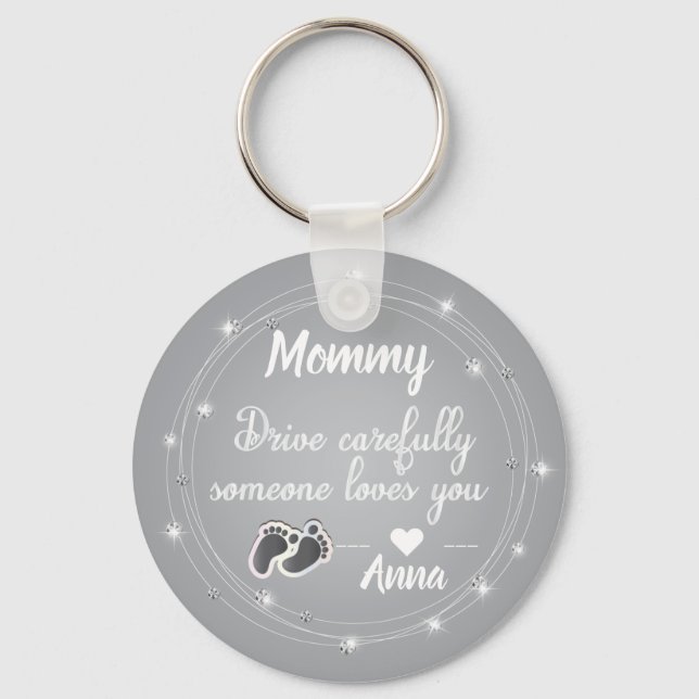 Chaveiro Dirigir cuidadosamente design de citação de diaman (Frente)