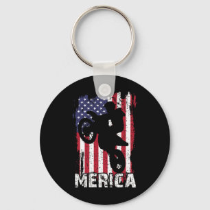 Chaveiro Dirt Bike American Flag Merica Motocross 4th Of Ju