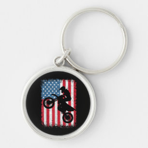 Chaveiro Dirt Bike American Flag Motocross Biker Men