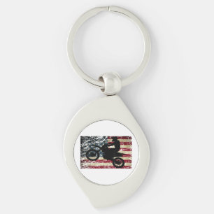 Chaveiro Dirt Bike USA Flag T-Shirt Motocross American Flag