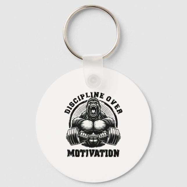 Chaveiro Discipline Over Motivation Weightlift Gym Quotes G (Frente)