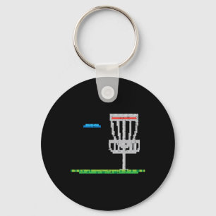 Chaveiro Disco de Golfe Pixel Frisbee Golfista Frolf Homens