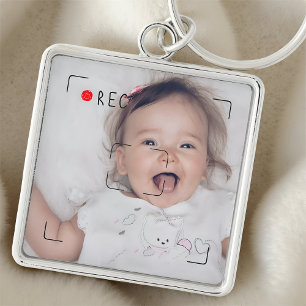 Chaveiro Disco Engraçado Ponto Vermelho Foto Personalizada
