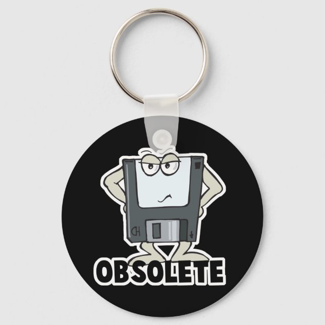 Chaveiro disco flexível obsoleto engraçado (Frente)