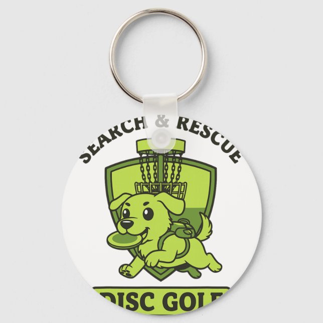 Chaveiro Disco Voador de Cão de Golfe de Disco de Busca e R (Frente)