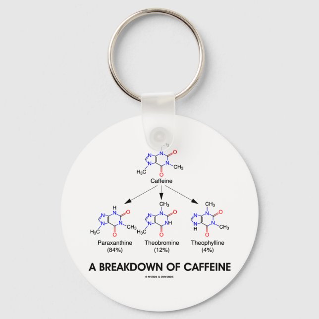 Chaveiro Discriminação Da Cafeína (Moléculas Químicas) (Frente)
