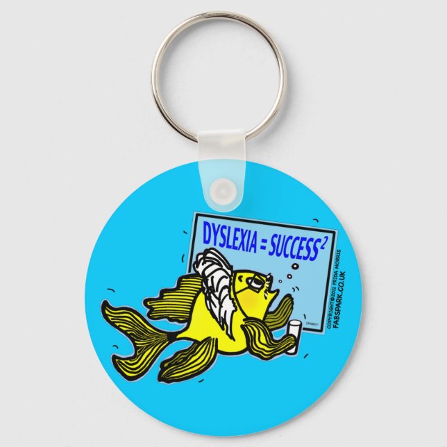 Chaveiro Dislexia Professor Peixe ~ Êxito disléxico (Frente)