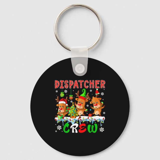 Chaveiro Dispatcher Crew Three Cute Santa Elf Reindeers Xma (Frente)