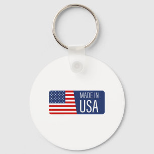Chaveiro Distintivo de Bandeira Americana Feito nos EUA