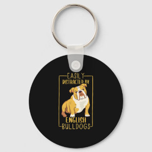 Chaveiro Distraído por Bulldog Inglês - Touro Inglês Cute