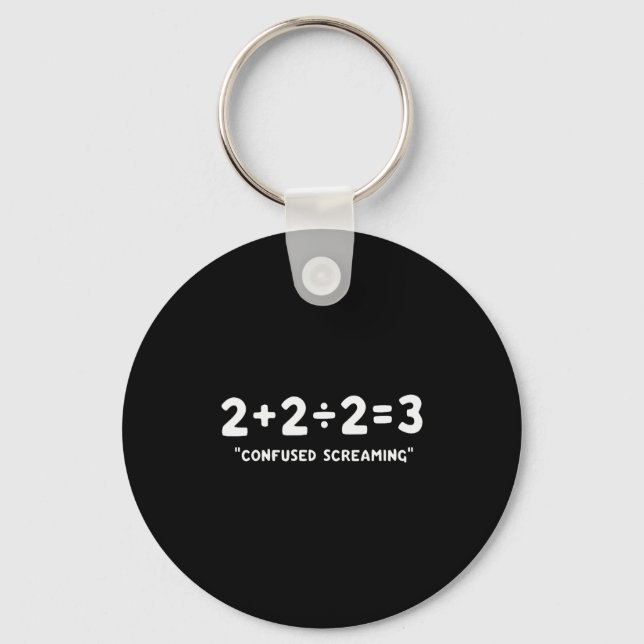 Chaveiro Dito engraçado confuso gritando matemática escola (Frente)