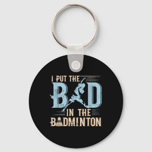 Chaveiro Dito engraçado de badminton Raquetes Lançador Joga