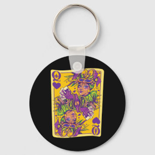 Chaveiro Diversão Cajun Rainha De Corações Mardi Gras Desig