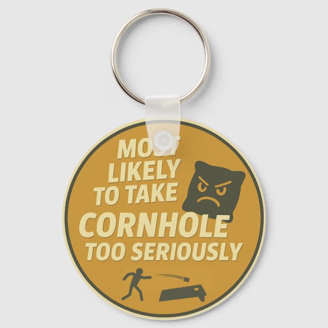 Chaveiro Diversão de Cornhole Muito Séria (Frente)