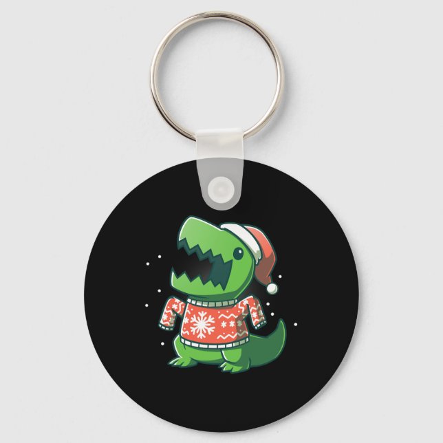 Chaveiro Diversão de Natal T-Rex Dinossauro Ugly saurus (Frente)