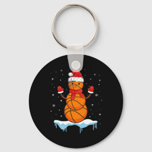 Chaveiro Diversão de Papais noeis de basquete de Natal Snow