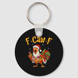 Chaveiro Diversão Galinha Natal Chapéu de Papai Noel Engraç