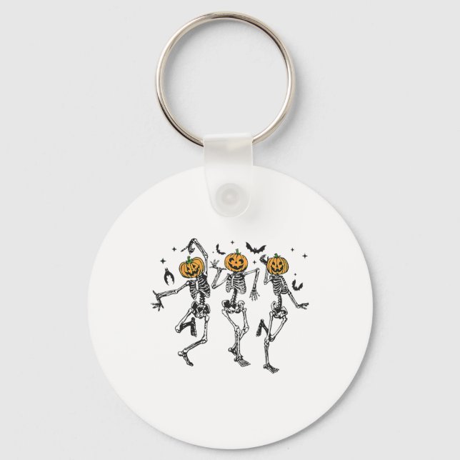 Chaveiro Diversão Halloween Pumpkin Dancing Skeleton Costum (Frente)