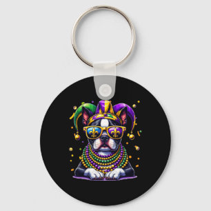 Chaveiro Diversão Mardi Gras Contas Boston Terrier Cachorro