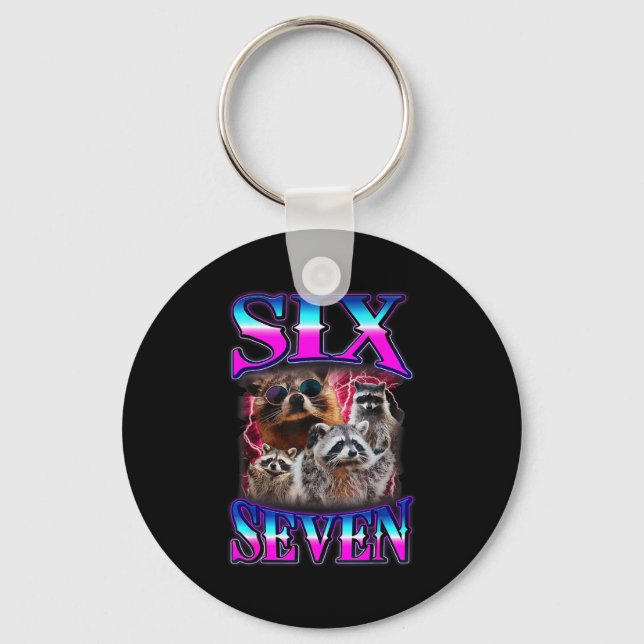 Chaveiro Diverso Seis Sete 67 Meme 67 Guaxinim Meme Bootleg (Frente)