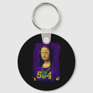 Chaveiro Divertida mistura de Mona Lisa do Mardi Gras de No