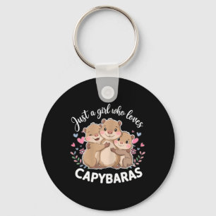 Chaveiro Divertida Uma Garota Que Ama Capybaras Capybara Le