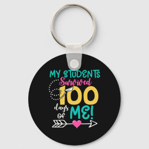 Chaveiro Divertido 100º Dia De Escola Meu Aluno Sobreviveu