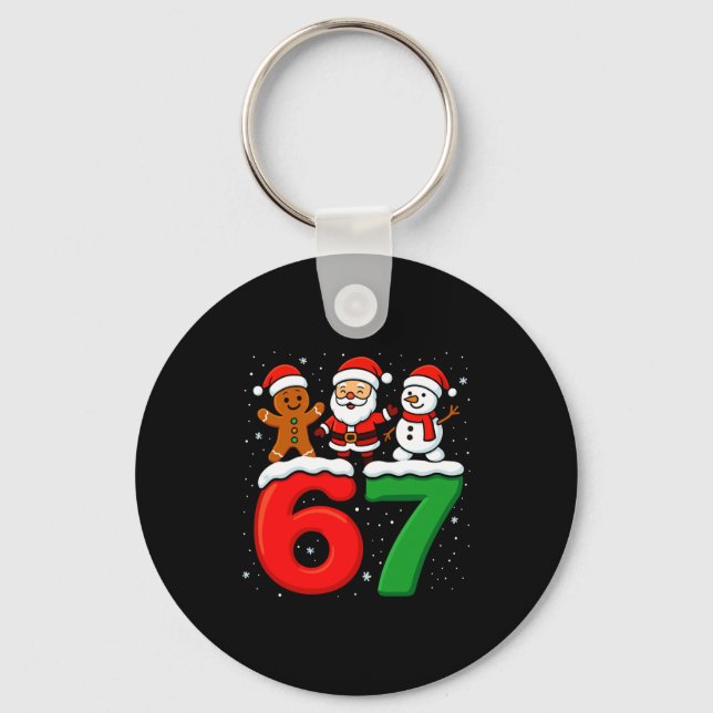 Chaveiro Divertido 67 Meme Natal Seis Sete Papai Noel Bonec (Frente)