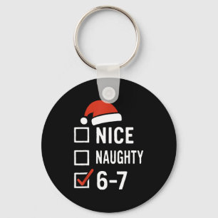 Chaveiro Divertido 6-7 Meme Legal Travesso Natal, Seis Sete
