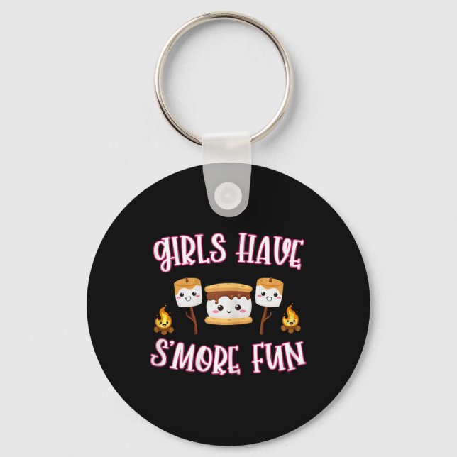 Chaveiro Divertido Acampamento Smores Garotas Têm Mais Dive (Frente)