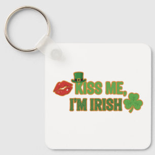 Chaveiro Divertido Beije-me Eu Sou Irlandês Festa do Dia de