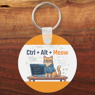 Chaveiro Divertido Ctrl Alt Meow Gato Programador Python Co