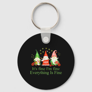 Chaveiro Divertido Estou Bem Tudo Está Bem Gnome Natal 
