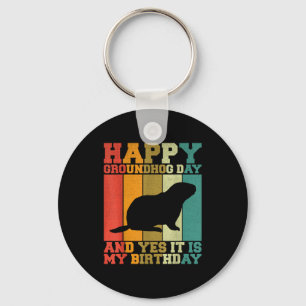 Chaveiro Divertido Feliz Dia do Marmota Sim É Meu Aniversár