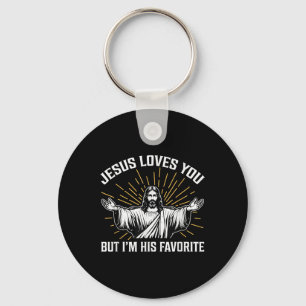 Chaveiro Divertido Jesus Te Ama, Mas Eu Sou Seu Cristão Fav