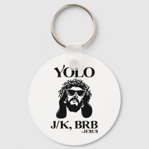Chaveiro Divertido Jesus Yolo Brb Feliz Páscoa Homens Mulhe