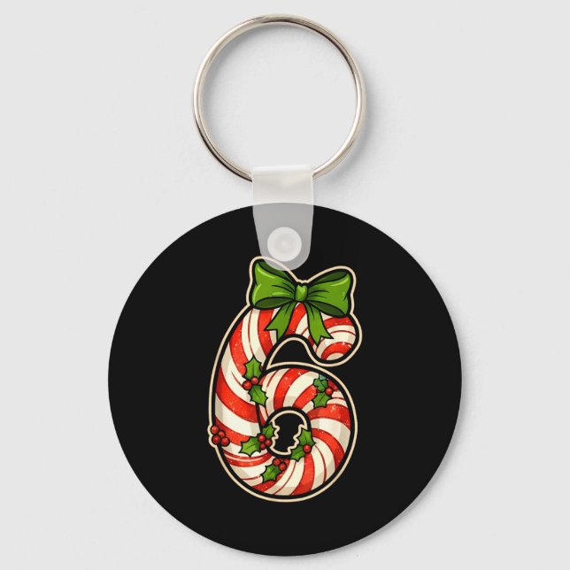 Chaveiro Divertido Seis Sete 6 7 Design de Meme de Natal Pa (Frente)