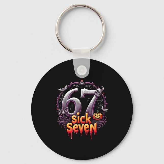 Chaveiro Divertido Seis Sete 6 7 Design de Meme Divertido D (Frente)