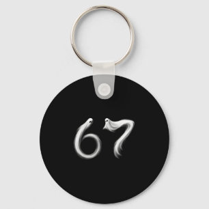 Chaveiro Divertido Seis Sete 6 7 Meme 67 Design Fantasma Ha