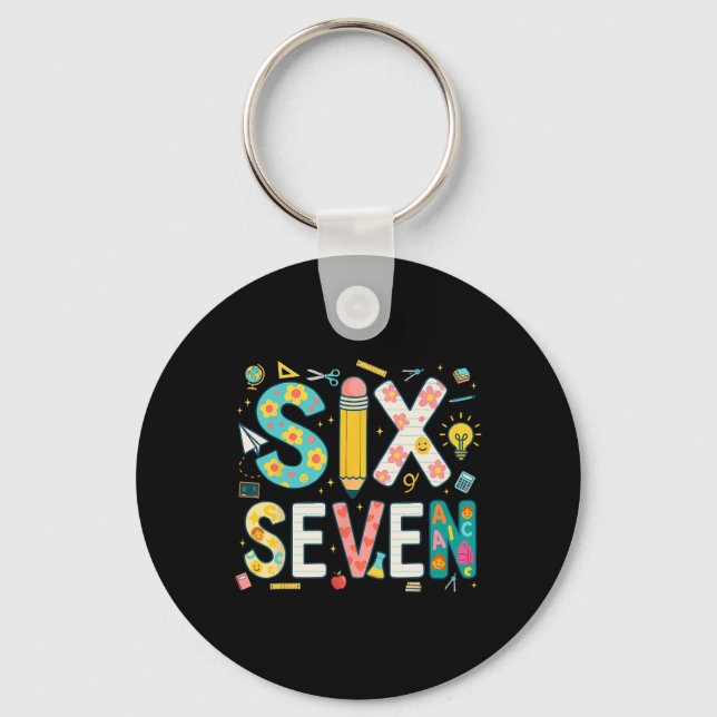 Chaveiro Divertido Seis Sete 6 7 Meme Professor Design Para (Frente)