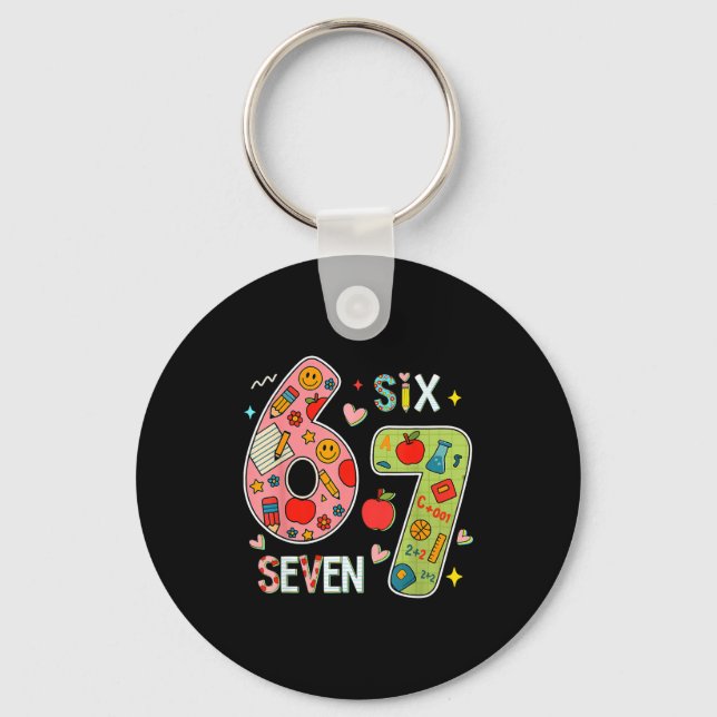 Chaveiro Divertido Seis Sete 6 7 Meme Professor Design Para (Frente)
