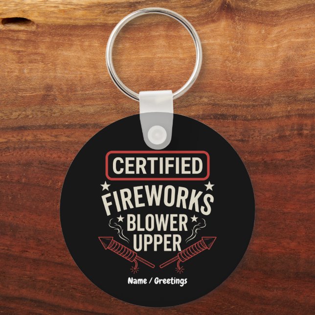 Chaveiro Divertido Soprador de Fogos de Artifício Certifica (Frente)